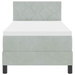 vidaXL Lit à ressorts avec matelas Gris clair 80 x 200 cm Velours