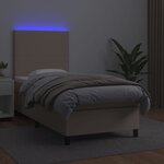 vidaXL Sommier à lattes de lit avec matelas LED Cappuccino 100x200 cm