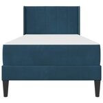 vidaXL Cadre de lit avec matelas Bleu 90 x 200 cm Velours