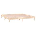 vidaXL Cadre de lit à LED sans matelas 135x190 cm bois massif