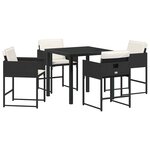 vidaXL Ensemble de salle à manger pour jardin 5 Pièces Noir Poly rotin