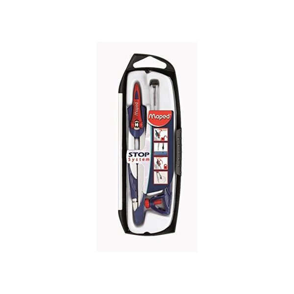 Coffret compas Stop System 3 pièces Mines + Adaptateur MAPED
