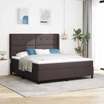 vidaXL Lit à ressorts avec matelas Marron foncé 180 x 200 cm tissu