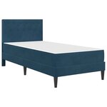 vidaXL Cadre de lit avec matelas Bleu 90 x 200 cm Velours