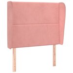 vidaXL Tête de lit avec oreilles Rose 103x23x118/128 cm Velours