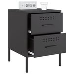 vidaXL Table de chevet noir 36x39x50 5 cm acier