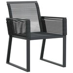 vidaXL Ensemble de salle à manger pour jardin 7 Pièces Noir