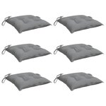 vidaXL Coussins de chaise lot de 6 gris 40x40x7 cm tissu oxford