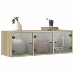 vidaXL Armoire murale avec portes en verre chêne sonoma 102x37x35 cm