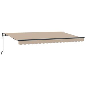vidaXL Auvent Rétractable Beige 400 x 200 cm Polyester Aluminium