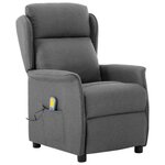 vidaXL Chaise de massage Gris clair 67.5 x 93.5 x 101.5 cm tissu