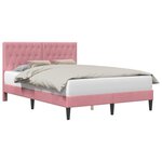 vidaXL Cadre de lit avec tête de lit Rose 120 x 200 cm Velours