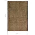 vidaXL Paillasson lavable Marron 120x180 cm