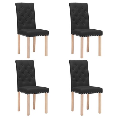 vidaXL Chaises à manger lot de 4 noir tissu