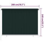 vidaXL Store roulant d'extérieur 200x140 cm Vert foncé PEHD