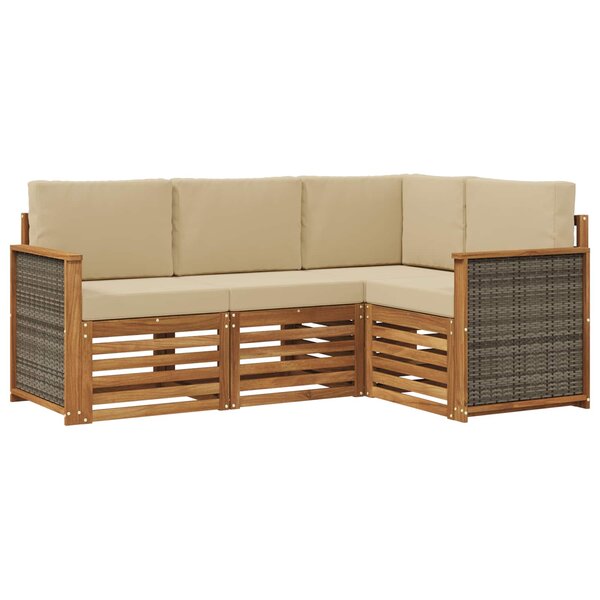 vidaXL Ensemble de canapés d'extérieur 4 pc Polyester