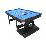 Billard americain léger et pliable avec accessoires - tapis bleu 152 x 76 cm