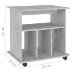 vidaXL Armoire à roulettes Gris béton 60x45x60 cm Bois d’ingénierie