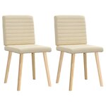 vidaXL Chaises à manger lot de 2 crème tissu