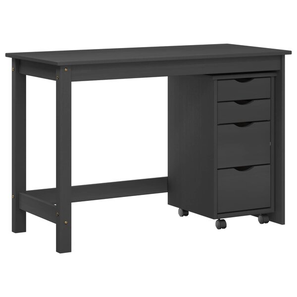 vidaXL Ensemble bureau et cabinet roulant MOSS 2 Pièces Gris