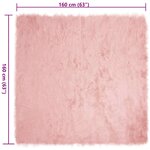 vidaXL Tapis en Peau de Mouton Synthétique Rose 160 x 160 cm Polyester