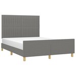 vidaXL Cadre de lit sans matelas gris foncé 140x200 cm tissu