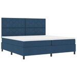 vidaXL Lit à ressorts avec matelas Bleu 200 x 200 cm tissu