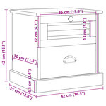 vidaXL Table de chevet VIGO blanc 42x35x42 cm bois de pin massif