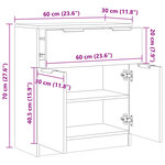 vidaXL Buffet vieux bois 60x30x70 cm bois d'ingénierie
