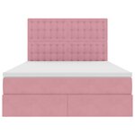 vidaXL Lit avec rangement et LED avec LED Rose 140 x 200 cm Velours