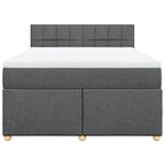 vidaXL Sommier à lattes de lit avec matelas Gris foncé 160x200cm Tissu