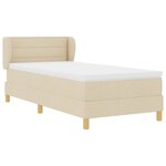vidaXL Lit à Ressorts avec Matelas Crème 90x200 cm Tissu Crème