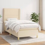 vidaXL Sommier à lattes de lit avec matelas Crème 80x200 cm Tissu