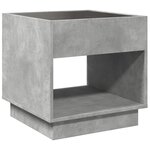 vidaXL Table de chevet avec LED infini gris béton 50x50x50 cm