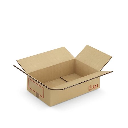 Caisse carton galia double cannelure avec rabats 60x40x20 cm (lot de 20)