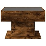 vidaXL Table basse avec LED chêne fumé 70x50x45 cm bois d'ingénierie