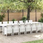 vidaXL Ensemble de salle à manger pour jardin 15 Pièces Blanc Rattan Polt