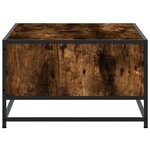vidaXL Table basse chêne fumé 100x57x35 cm bois d'ingénierie et métal