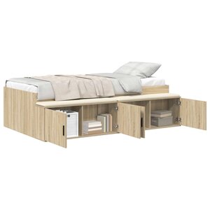 vidaXL Cadre de lit Chêne Sonoma 90 x 200 cm Bois d'ingénierie
