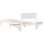 vidaXL Cadre de lit avec tables de chevet Blanc Bois massif en pin