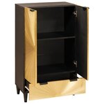 vidaXL Meuble d'appoint avec tiroir Noir et or 60 x 33.5 x 100 cm