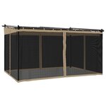 vidaXL Tonnelle avec parois en filet taupe 4x3 m acier