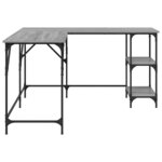 vidaXL Bureau sonoma gris 139x139x75 cm bois d'ingénierie