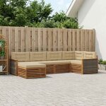 vidaXL Ensemble de canapés d'extérieur 6 Pièces Naturel et Beige
