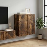 vidaXL Armoire Murale 59 x 31 x 60 cm Bois d'ingénierie Chêne fumé