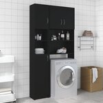 Vidaxl ensemble de meuble pour machine à laver noir aggloméré