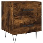 vidaXL Tables de chevet 2Pièces chêne fumé 40x35x47 5cm bois d’ingénierie