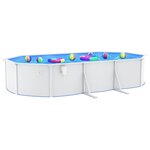 vidaXL Piscine ovale avec parois en acier 610x360x120 cm Blanc