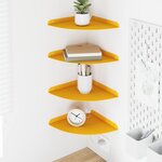 vidaXL Étagère flottante 4 Pièces Jaune moutarde 24 x 24 x 2 cm