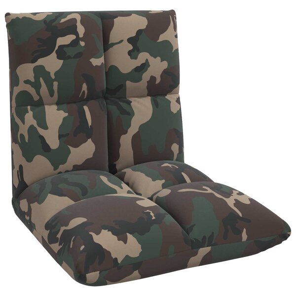vidaXL Fauteuil de sol ajustable Vert armée Tissu